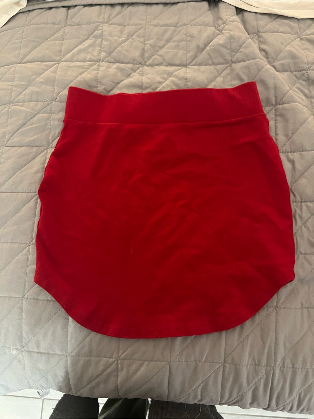 Forever 21 Red Mini Skirt with Curved Hem